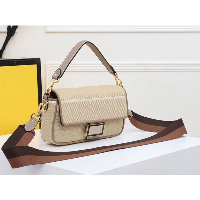

2020 New Luxury Lady Shoulder Bag Crossbody Bag Denim Material Handbag Decorated with F Embroidery Pattern