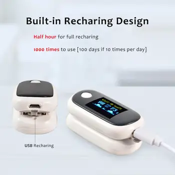 

Portable USB Rechargeable Oximeter OLED Finger Pulse Oximeter SpO2 Heart Rate Monitor Oximetro De Dedo USB Charging Oximeters