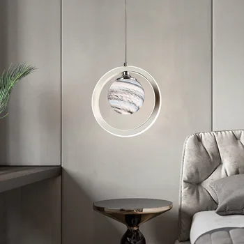 

Modern Simple Wandering Earth Chandelier Starry Sky Art Chandelier Restaurant Children's Room Bar Lamp Double Color Drop Light