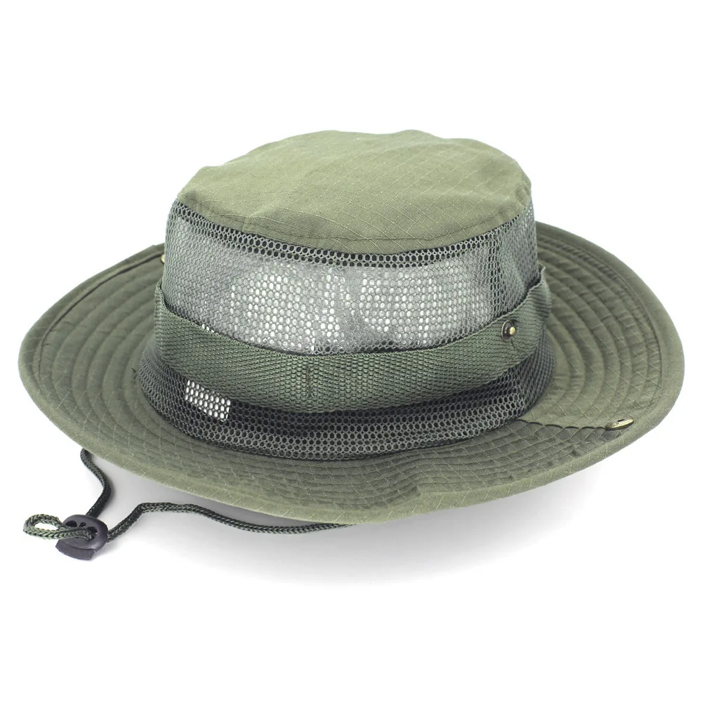 Шляпа для джунглей Bob Camo Bucket Военная Унисекс Мужская Уличная Рыбацкая хлопковая Рыболовная Шапка Chapeau Hunt Солнцезащитная шляпа для пешего туризма - Цвет: Amy Green-Mesh