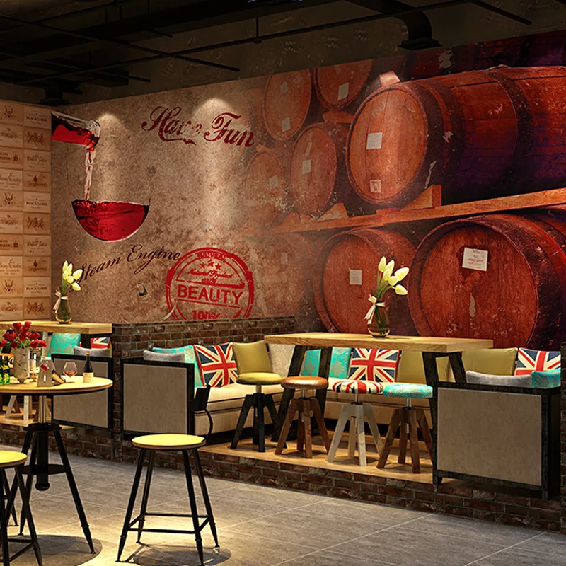 

3dvintage winery wood grain wallpaper embossed foam wallpaper bar restaurant background home dinning room leisure area wall dec