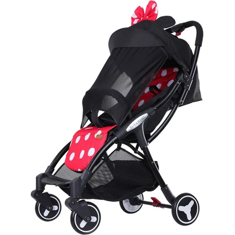 Minnie Dot Детская легкая коляска, переносная, фильтрованная, с УФ-сеткой, розовая коляска, детская коляска, набор троллей, складная, детская коляска для путешествий - Цвет: Minnie Dot