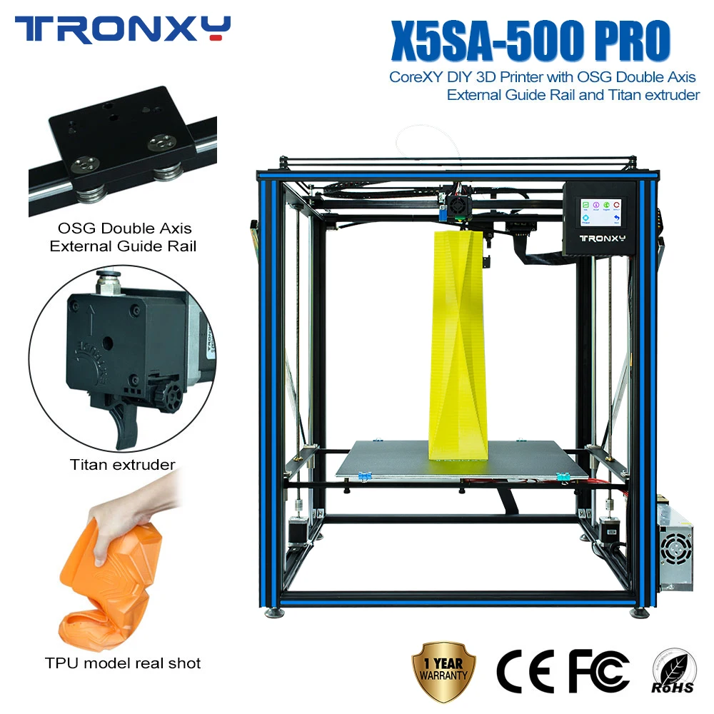 Koop 2019 TRONXY X5SA 500 PRO DIY 3D Printer Groter Formaat Ultra stille Moederbord Breken Detectie Auto Leveling