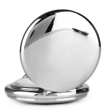 Гладкий черный/серебристый корпус кварцевые карманные часы Полный Охотник Подарочная коробка Для женщин Для мужчин брелок часы Смотреть на цепь