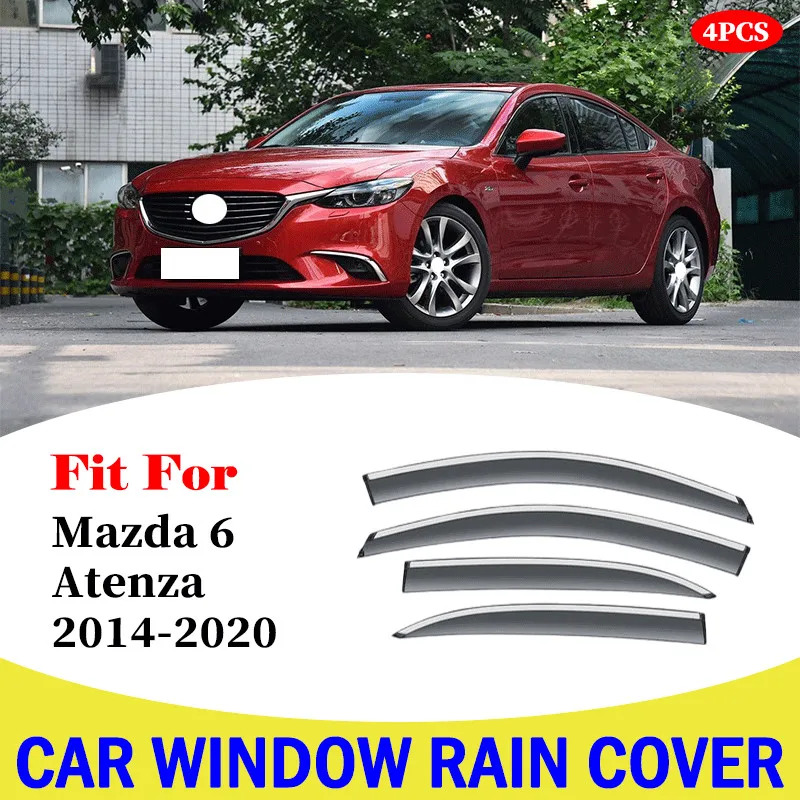

Car Window Visor Vent Rain Shield Shelter Cover Frame For Mazda 6 Atenza 2014-2020 Car Styling Accessorie Window Rain Cover