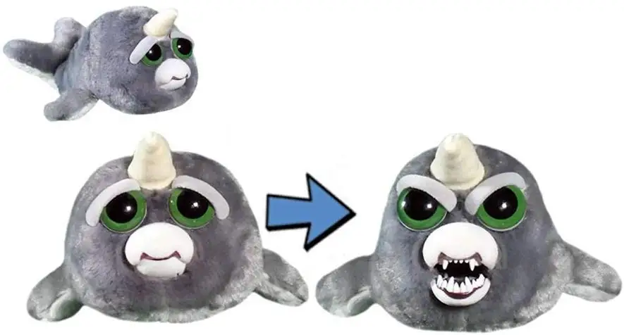 Narwhal Growl Feisty домашние животные игрушки Фаршированные Плюшевые черный Нарвал - Цвет: Narwhal Growl