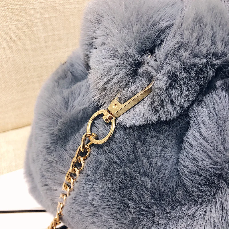 

Bucket Bag Plush Drew-string Bag Simple One-Shoulder Oblique WOMEN'S Bag