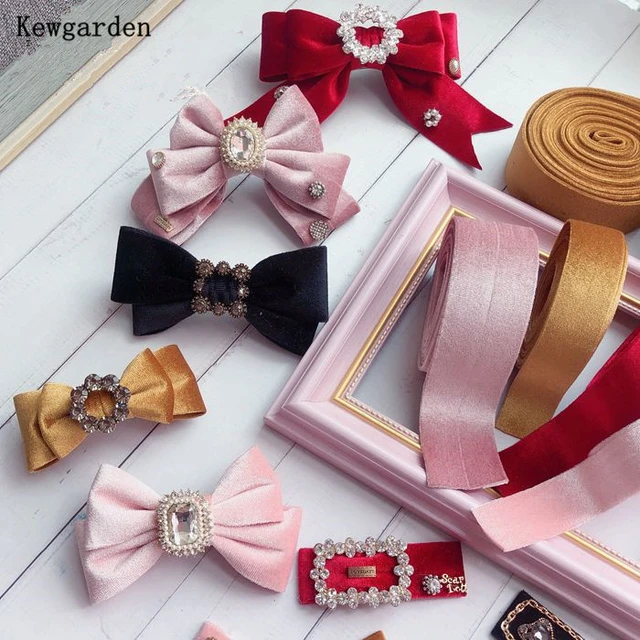 Kewgarden 1.5 1 10mm 25mm 40mm Matte Fabric Layering Cloth Ribbon DIY  Hair Bow tie Accessories