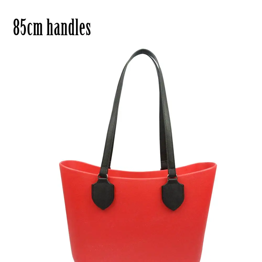 

2020 New Edge Painting Handles With Shield Shape Teardrop End Faux Leather Handles for OBag for EVA O Bag Body