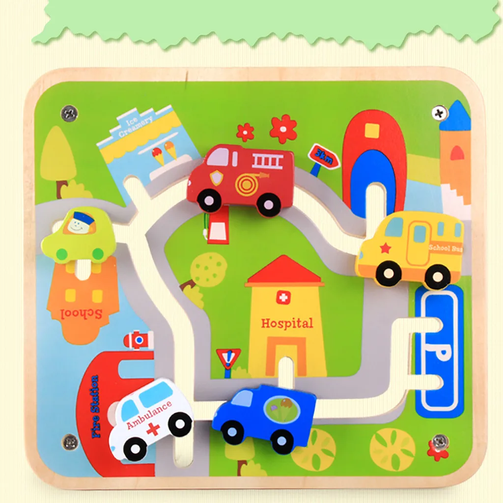  Muqgew Learning Toys For Children Wooden Puzzle Toys Teaching Scene Pairing Toy Educational Urban T - 4000173289450