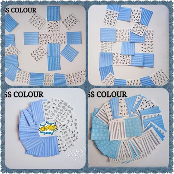 

48pcs Water Transfer Nail Art Sticker Set Black white Lace Flower Leaf Decal Slider Wraps Tips Decor DIY Manicure New