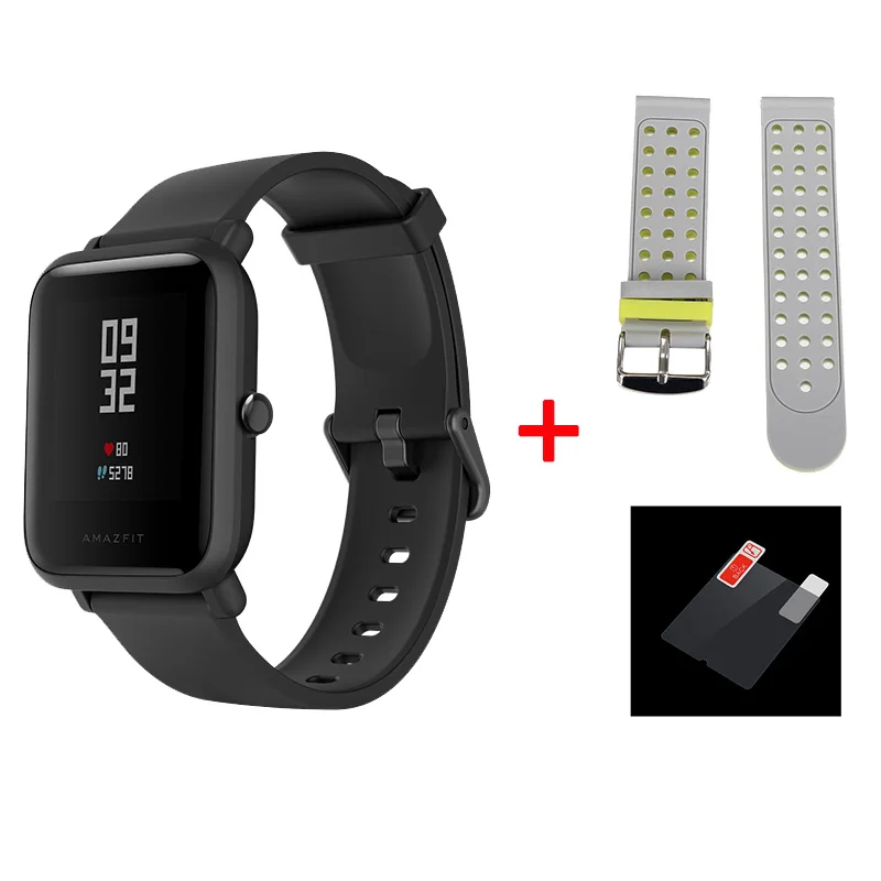 Английская версия Amazfit Bip Lite умные часы Huami Amazfit Bip LITE Мужские часы 45 дней Срок службы батареи 3ATM водонепроницаемые часы - Цвет: black and gray