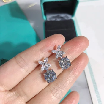 

Original classical charm Horse Eye Zircon S925 Sterling silver Earrings Women Luxury brands Jewelry Valentine's Day gift