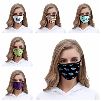 

Sponge Black Cartoon Print Mask Mouth Mask Washable Anti Dust Protective Reusable Cold Prevention Face Mask Fabric for Adult