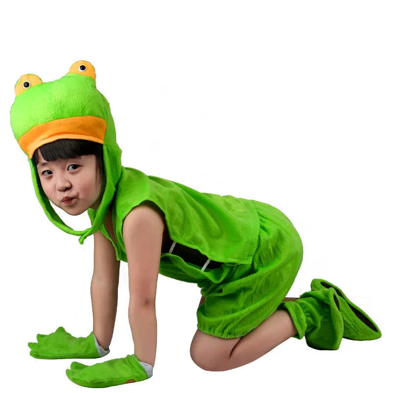 Kid Cosplay Performannce Costumes Summer Short Sleeve Animals Theme Frog Disfraz with Gloves Children Role Play for Girls Boys Kid Cosplay Performannce Costumes Summer Short Sleeve Animals Theme Frog Disfraz with Gloves Children Role Play for Girls Boys
