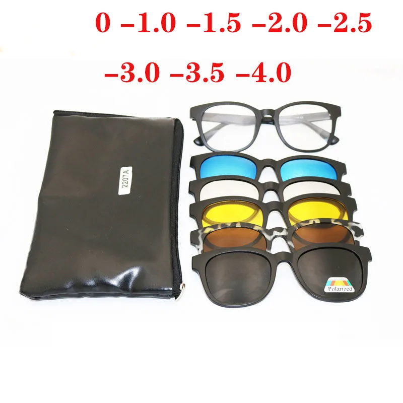 

0 -1 -1.5 -2 -2.5 -3 -3.5 -4 Oval Polarized Sunglasses Finished Myopia Eyewear Magnet 5 Clip Sunglasses Myopia Glasses 2207