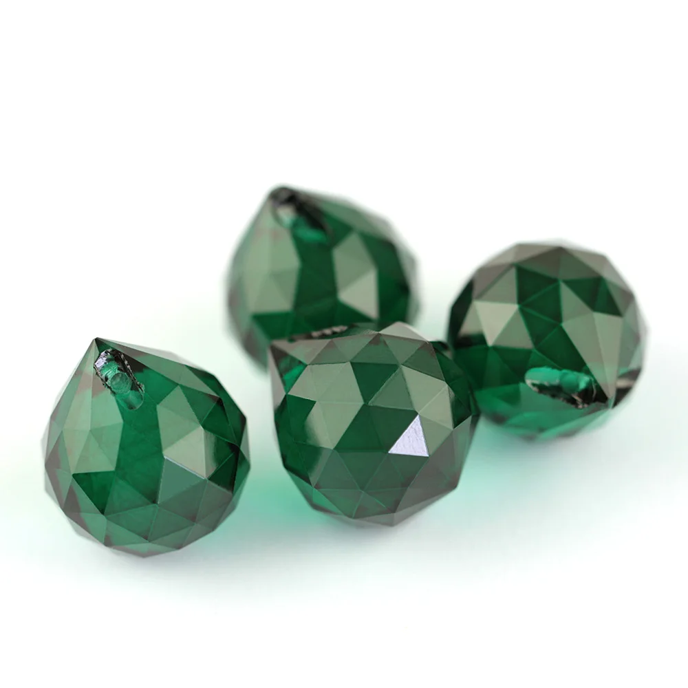 zircon green 10 шт 20 мм прозрачная люстра Хрустальные стеклянные шары ограненные шарики для подвесных ламп и осветительных частей домашнего декора - Цвет: zircon green