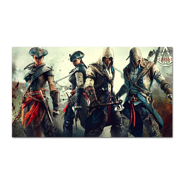 Assassins creed плакат стены искусства картина в стиле аниме холст картины для гостиной Детская комната Декор без рамы - Цвет: Зеленый