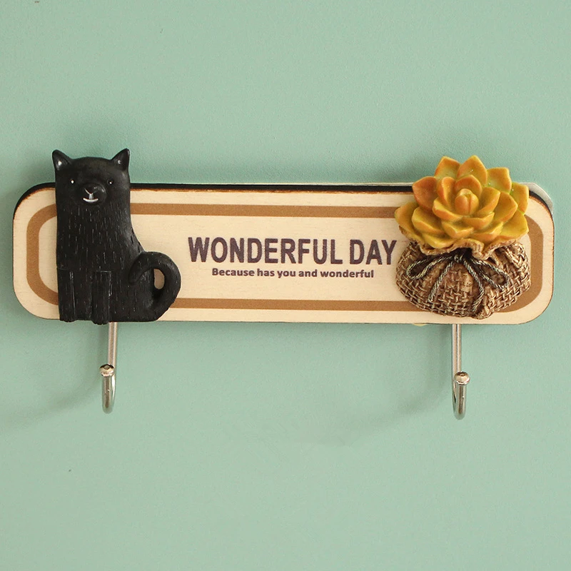 

Qianyun Home Storage Organization Wall Key Organizer Key Holder Wall Home Wooden Hook Animal Wall Handings Wall Decorative Hooks