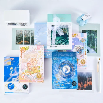 

VanYi 30pcs/box Shimmer Galaxy Simple Plants Specimen Postcard Fresh Kawaii Plants Style Creative Writing Greeting Gift Postcard