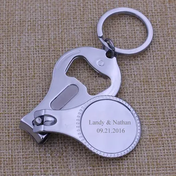 

150Pcs Personalized Wedding Gifts For Guests Keychain/Nail Clipper/Wine Bottle Opener Party Favors Customized Photo Name & Date