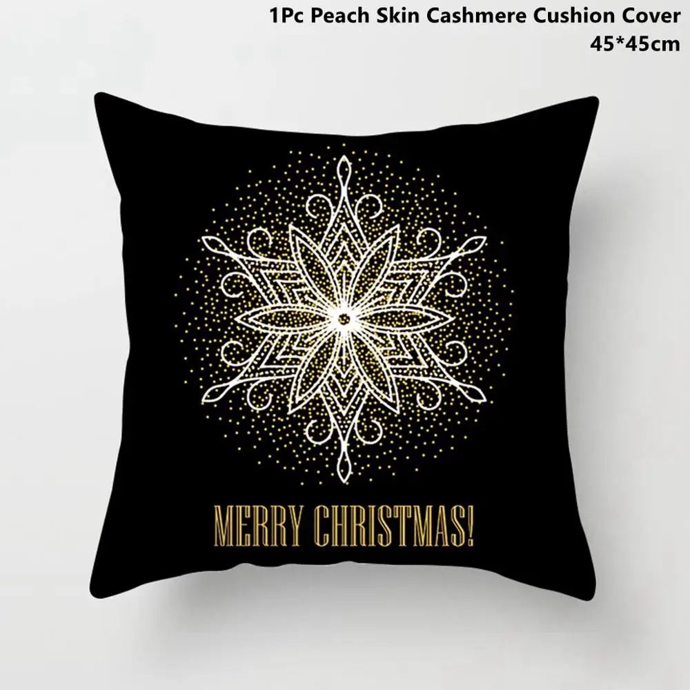 Xmas Pillowcase 6 Taoup Золотая черная Снежинка веселая Рождественская наволочка Рождественский Декор для домашнего декора рождественские украшения Рождественский Noel Санта-Клаус - Цвет: Xmas Pillowcase 6