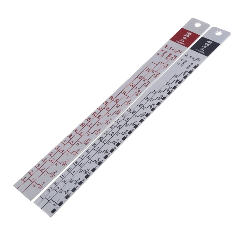 Paint Ruler Mixing Tool Standard Car Paint Ruler Tool Black/R-ed Rulers