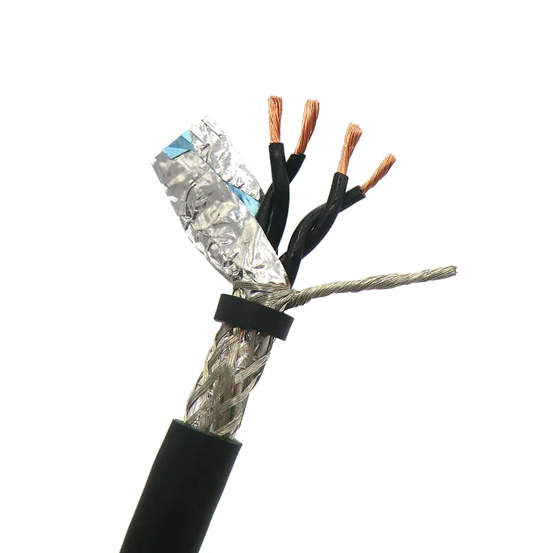 4-ядерный Гибкий Экранированный Кабель витая пара 0.5mm ²20AWG кодирующего устройства чистой бескислородной Медь 485 сигнала Управление провода 5 м