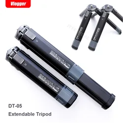 Vlogger DT-05 Mini Tripod Stand Bracket Aluminum alloy Desktop Telescopic Tripod Universal 1/4" Screw for Phones DSLR Cameras