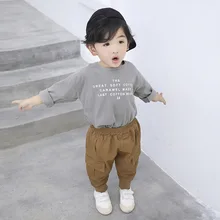 Комбинезон на лямках для мальчиков, новые стильные детские брюки на весну и осень, 3 Повседневные детские штаны, свободные спортивные штаны из парусины для детей 1-6 лет