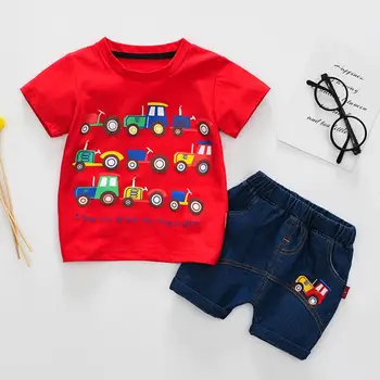 

Baby Clothing Sets Summer Children 0-3 Years Leisure suit Boys Tracksuits Kids Brand Sport Suits Cartoon car Top Pants jeans Set