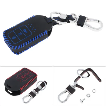 

2 Colors 3 Buttons Hand Sewed Leather Car Key Cover Protector Holder Fit for Honda Vezel City Civic Jazz CRV Crider HRV
