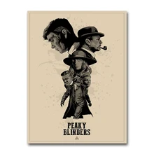 Peaky Blinders 5 póster de series de TV Vintage pared arte seda papel pintado 12x18 24x36 pulgadas imagen de arte para sala Decor004