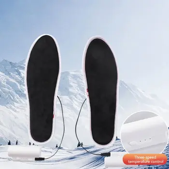 

1Pair USB Heated Shoe Insoles Winter Foot Warming Pad Feet Warmer Heating Mat PXPA