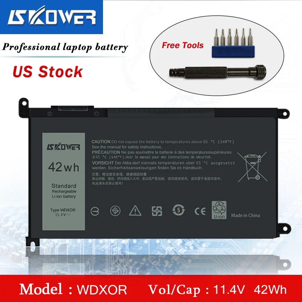 

SKOWER 42Wh Battrey For DELL Inspiron 13-5368 5378 5379 7368 15-5565 5567 5568 5578 7560 7570 7378 7569 7579 17-5765 5767 P58F