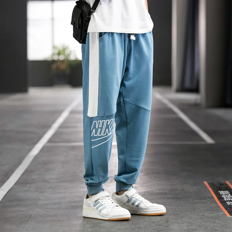 

Patchwork loose sports pants casual versatile autumn new letter student pants for men