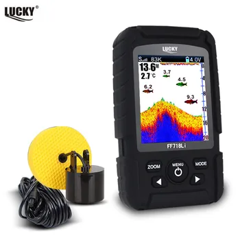 

Russian Menu!!LUCKY FF718LiCD Fish Finder 200KHz/83KHz Dual Sonar Frequency 328ft/100m Detection Depth Finder sondeur peche