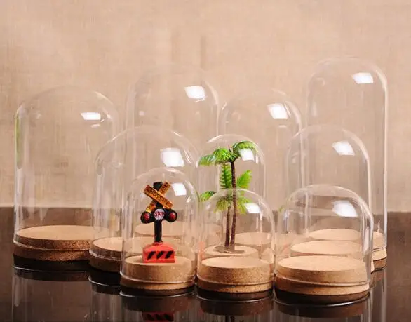 

6pcs Immortal flower glass cover ultra light clay soft ceramic wool felt doll hand-made dust-proof cork glass cover