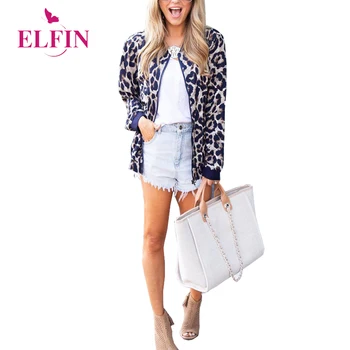 

Leopard Print Long Sleeve Zipper Harajuku Women Coats And Jackets Autumn Winter Clothes 2019 SJ4479R