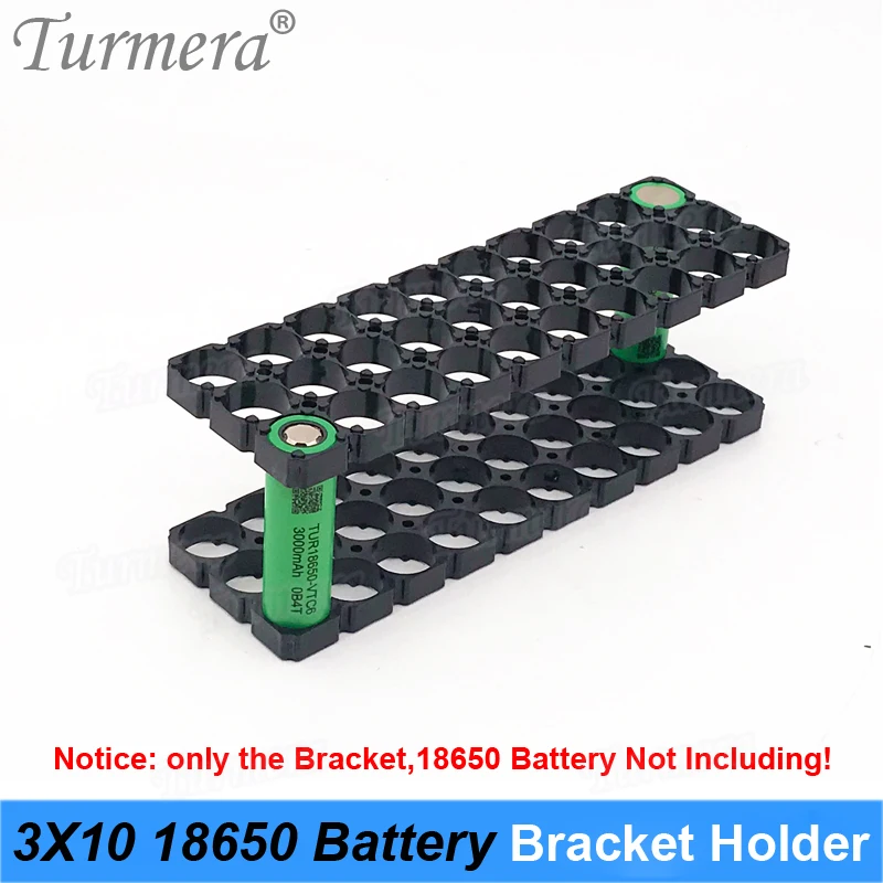 

Turmera 10X3 18650 Lithium Battery Bracket Holder Plastic for 12V 24V 36V E-Bike Battery Pack or Solar Energy Storage System Use