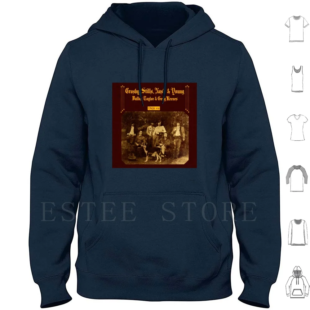 Déjà Vu-Crosby , Stills , Nash & Young Felpe Con Cappuccio Manica Lunga Blind Faith Big Brother E The Holding Company Jeff