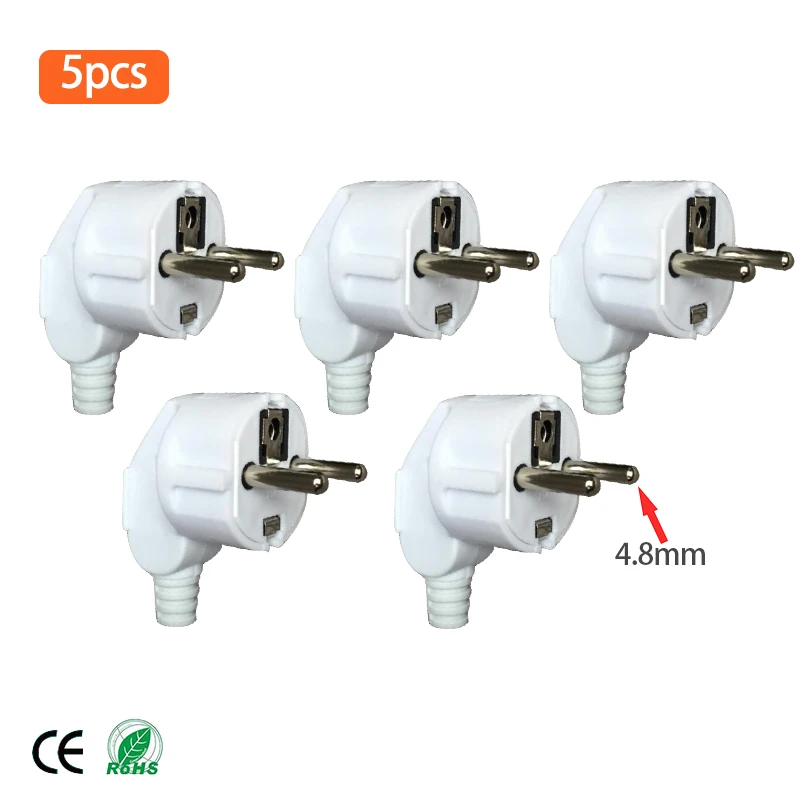 White - 5 piece Rdxone 16А ЕС 4,8 мм AC электрическое питание перезаряжаемый штекер для провода Набор розеток адаптер удлинитель Разъем - Цвет: White - 5 piece