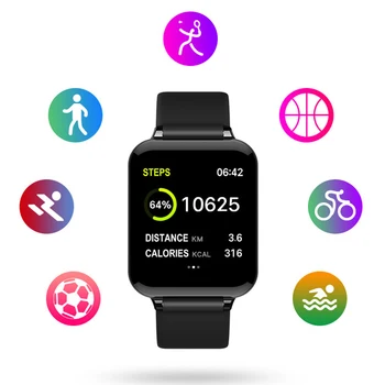 

Smart Bracelet Band Smartband Waterproof Blood Pressure Wristband Heart Rate Monitor Fitness Tracker Smart Watch for Men Woman