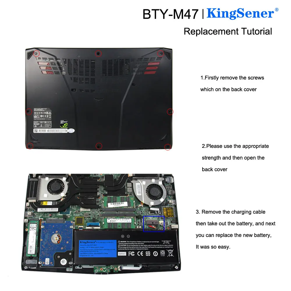 KingSener BTY-M47 ноутбук Батарея для MSI GS40 GS43 GS43VR 6RE GS40 6QE 2ICP5/73/95-2 MS-14A3 MS-14A1 7,6 V 8060 мА-ч/61.25WH