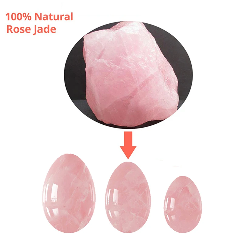 

Undrilled Rose Quartz Yoni Egg Set Pink Crystal Jade Eggs Kegel Exercise Jade Ball Vaginal Muscle Firming Yoni Eggs Exerciser