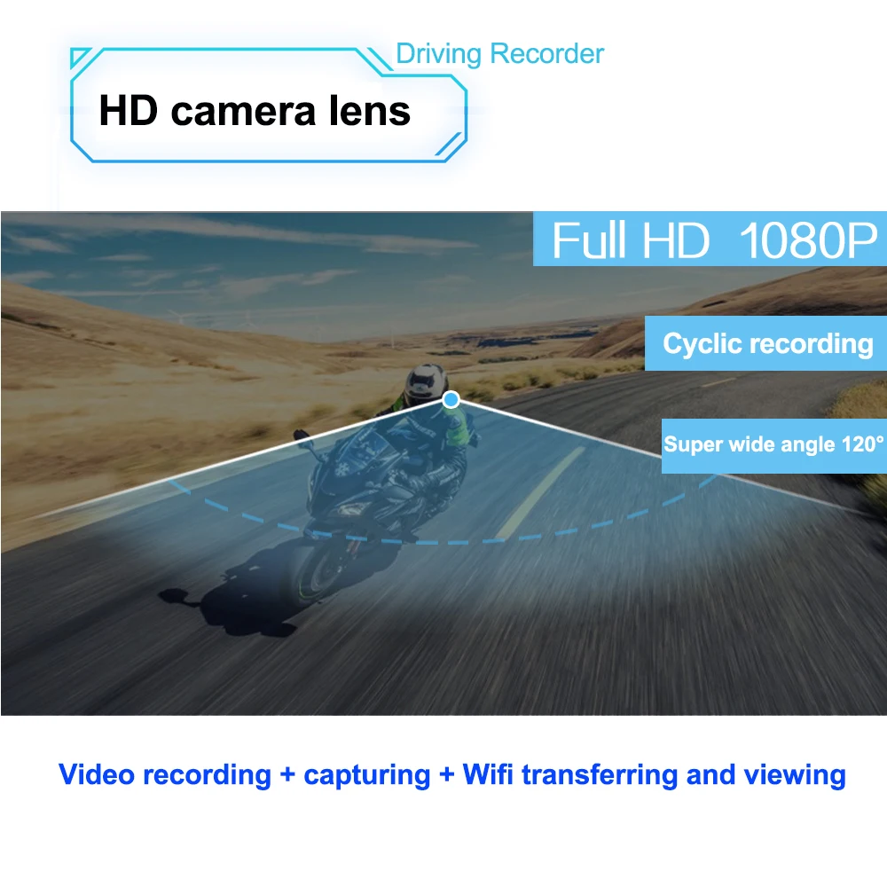  R1 WiFi Motorcycle Intercom 1080P HD Camera Motorcycle Bluetooth 4.1 Helmet Headset Intercom Interc