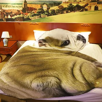 

Blankets Cotton Quilt 3D Dog Animal Pattern Summer Cool Quilt Home Sofa Travel Soft Smooth Blanket Single Double Throw Blanket