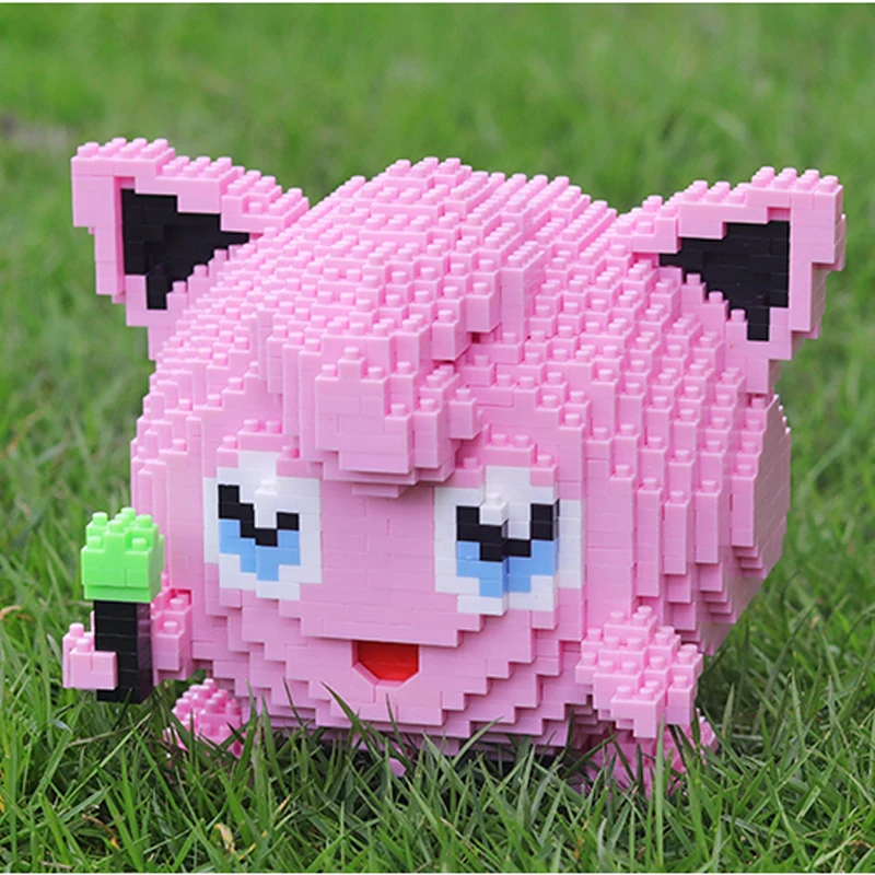 HC 9024 Jigglypuff розовый Карманный Монстр 3D модель 1605 шт DIY микро мини алмазные строительные маленькие блоки кирпичи сборка игрушка без коробки