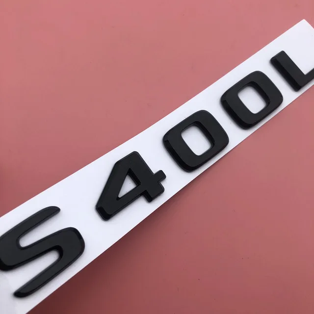 S400L Багажник автомобиля логотип для Mercedes Benz AMG A200 C300L E320L S400L S500L CLA260 S680 4matic Стикеры глянцевая и черными буквенными принтами и эмблемы - Цвет: S400L