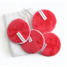 Креативная двухсторонняя моющаяся губка для ленивой воды, очищающая пудра, пуховка, очищающая Баш, 4 упаковки с мешком для хранения, Волшебная пуховка для пудры